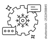 Domain-Specific Prompting Icon. Representing Industry-Specific AI Prompts. Specialized Input Handling. Custom AI Prompts. System Customization. Vector Editable icon.