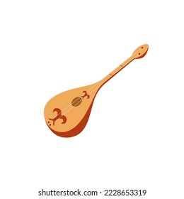 Dombra. Kazakh musical instrument. Vector illustration in the flat style.