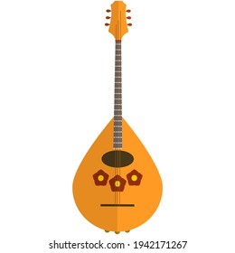 Dombra national music instrument vector isolated on white