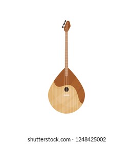 Dombra string musical instrument vector Illustration on a white background