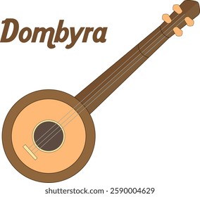 Dombyra guitar national musical. Turkish saz icon