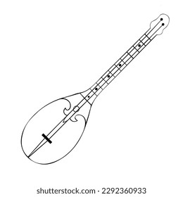 Dombyra Kazakh traditional folk musiacal instrument. Vector illustration