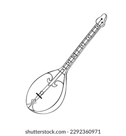 Dombyra Kazakh traditional folk musiacal instrument. Vector illustration