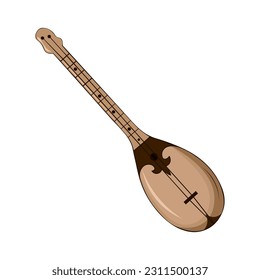 Dombyra Kazakh traditional folk musiacal instrument. Vector illustration