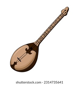 Dombyra Kazakh traditional folk musiacal instrument. Vector illustration