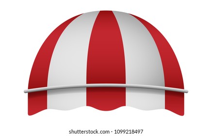 Dome awning mockup. Realistic illustration of dome awning vector mockup for web design isolated on white background