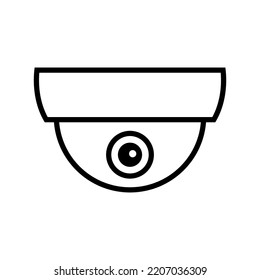 Dome camera icon. CCTV, security ceiling video round camera, surveillance. Vector illustration.