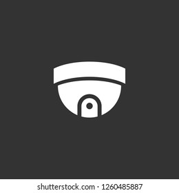 Dome Camera icon vector. Dome Camera sign on black background. Dome Camera icon for web and app