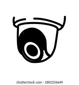 símbolo de la cámara domo icono de línea negra plana, Ilustración vectorial