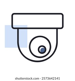 Dome camera vector icon. CCTV, security ceiling video round camera, surveillance sign. Security sign. Graph symbol for your web site design, logo, app, UI