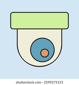 Dome camera vector icon. CCTV, security ceiling video round camera, surveillance sign. Security sign. Graph symbol for your web site design, logo, app, UI