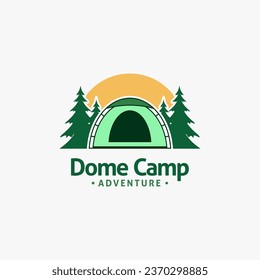 Diseño del logotipo de la tienda de campaña de domo