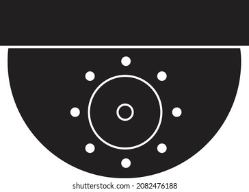 Dome CCTV icon on white background. ceiling mounted surveillance camera sign. surveillance dome camera symbol. flat style.