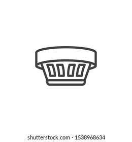 Dome CCTV line icon. Surveillance camera linear style sign for mobile concept and web design. Security camera outline vector icon. Symbol, logo illustration. Vector graphics