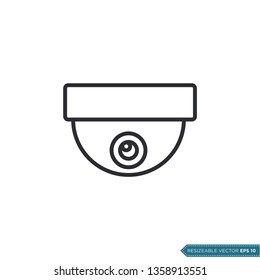 Dome CCTV, Security Camera Icon Vector Template