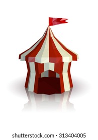 The dome of the circus is isolated. Low poly style. Vector illustration.