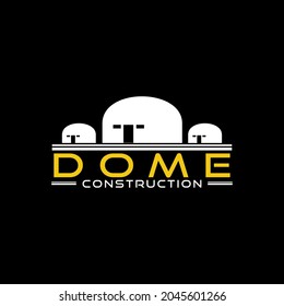 dome construction  with white icon flat logo design illustration