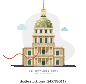 The Dome des Invalides - Paris, France - Stock Illustration as EPS 10 File