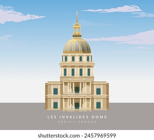 The Dome des Invalides - Paris, France - Stock Illustration as EPS 10 File