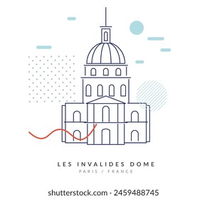 The Dome des Invalides - Paris, France - Stock Illustration as EPS 10 File