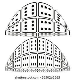 Dome grid icon. Architectural arch pattern. Curved window Vector. Symmetric roof design.