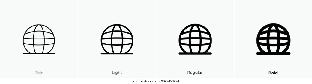 dome icon. Thin, Light Regular And Bold style design isolated on white background