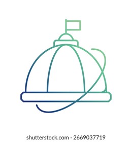 Dome icon with white background vector stock illustration