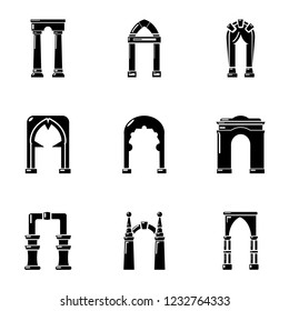 Dome icons set. Simple set of 9 dome vector icons for web isolated on white background