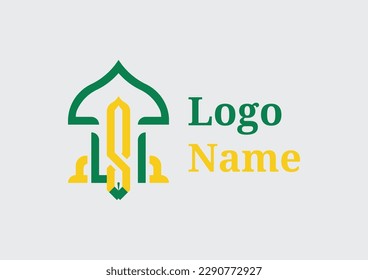 Dome and Letter Allah design logo 