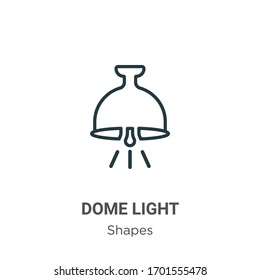 Icono vectorial del contorno de la luz del domo. Icono de luz cúpula negra de línea delgada, ilustración de elemento simple vectorial plano de formas editables concepto de trazo aislado en fondo blanco