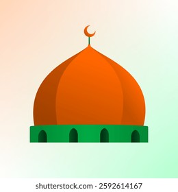 Dome of Mosque with Crescent moon on top
