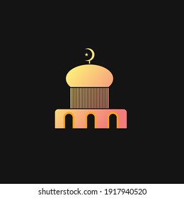Dome Mosque Logo Design Vector