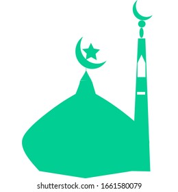 Dome of the mosque vector illustration on white background. Mosque icon art. Islam minaret or mosque dome tower. Muslim Ramadan and Eid Al Fitr celebration.