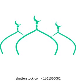 Dome of the mosque vector illustration on white background. Mosque icon art. Islam minaret or mosque dome tower. Muslim Ramadan and Eid Al Fitr celebration.