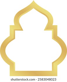 Dome with Rectangle Circle Gold Gradient Oriental Style Islamic Frame Arches with Modern Boho Mosque Dome for Door