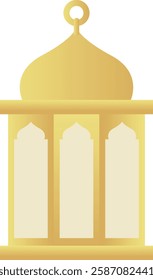Dome with Rectangle Gold Gradient Islamic Lantern Element for Ramadan Arabic Hanging Oil Lamp Lights