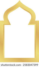 Dome with Rectangle Gold Gradient Oriental Style Islamic Frame Arches with Modern Boho Mosque Dome for Door