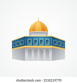 Dome of rock Al Quds illustration on isolated background design