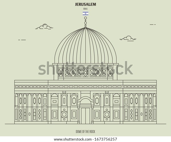 Vector De Stock Libre De Regalias Sobre Cupula De La Roca En Jerusalen