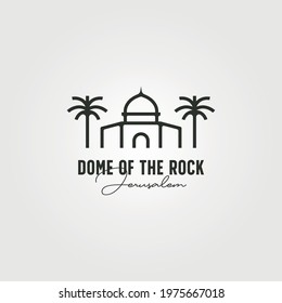 dome of the rock minimal logo vector symbol illustration design