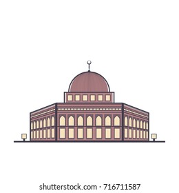 Dome of the rock. Mosque vector illustration. Ramadan vector illustration.