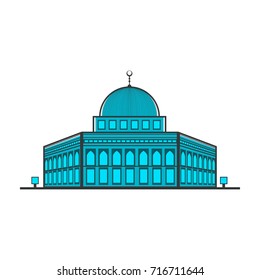 Dome of the rock. Mosque vector illustration. Ramadan vector illustration.