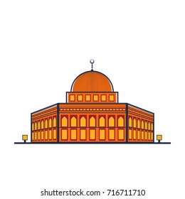 Dome of the rock. Mosque vector illustration. Ramadan vector illustration.