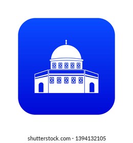 Dome of the Rock on the Temple Mount icon digital blue for any design isolated on white vector illustration