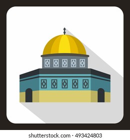 Dome of the Rock on the Temple Mount icon in flat style on a white background vector illustration