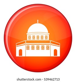 Dome of the Rock on the Temple Mount icon in red circle isolated on white background vector illustration