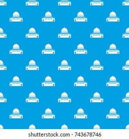 Dome of the Rock on the Temple Mount pattern repeat seamless in blue color for any design. Vector geometric illustration