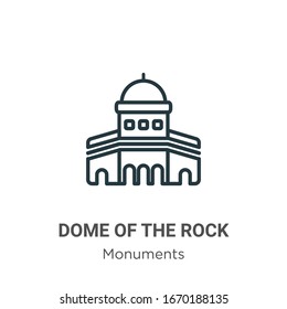 Dome of the rock outline vector icon. Thin line black dome of the rock icon, flat vector simple element illustration from editable monuments concept isolated stroke on white background