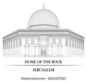 Dome Of The Rock vector and line art