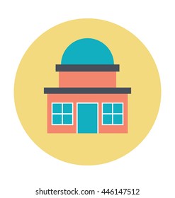 Dome Roof Building Colored Vector Illustration